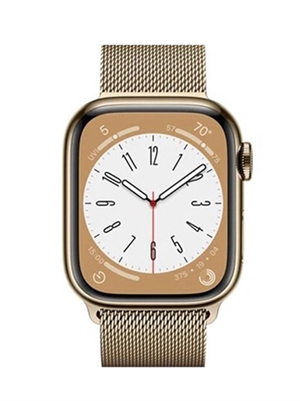 Apple Watch Series 8 GPS + 4G, 45mm - Viền thép dây thép - VN/A (Gold)